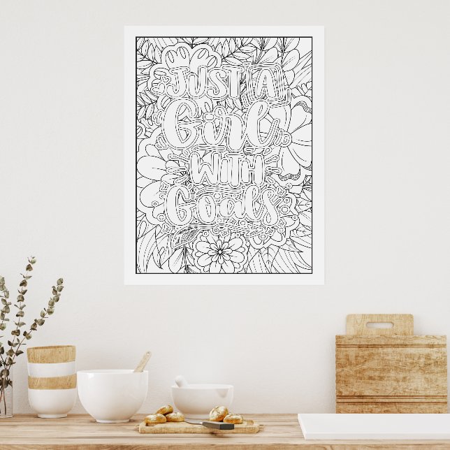 Poster Personalizar Você Mesmo Uma Rapariga Com Objetivos (Cozinha)