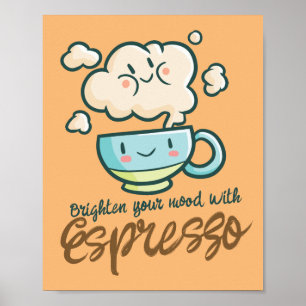 Poster Personalizável Anime o Seu Dia com Café Expresso