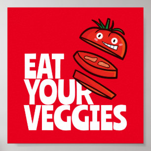 Poster Personalizável Coma seus vegetais - Versão do toma