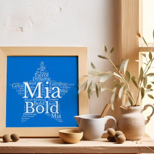 Poster Personalizável da Nuvem do Nome Mia