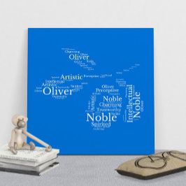 Poster Personalizável da Nuvem do Nome Oliver