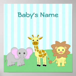 Poster personalizável do quarto infantil