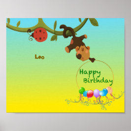 Poster personalizável - Macaco reproduzível