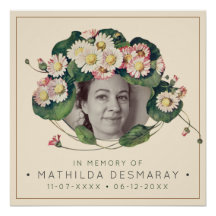 Personalizável "Memorial Art Nouveau Daisies Rusti