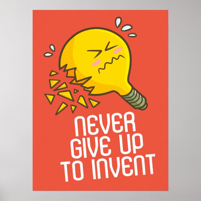 Poster Personalizável Nunca Desistir de Inventar (Frente)
