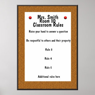 Póster PERSONALIZÁVEL - Regras de Sala de Aula de Conselh