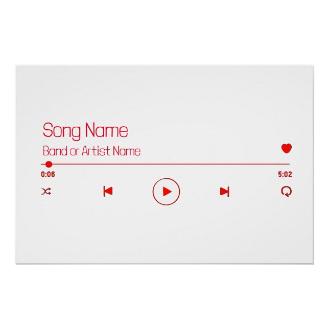 Póster Personalizável Sua Música Favorita (Frente)