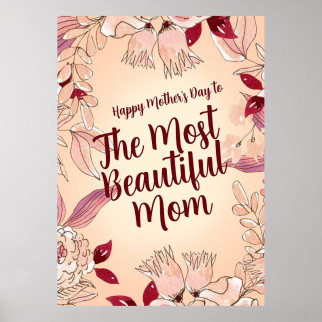 Poster Personalize a mãe mais bonita (Frente)