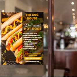 Poster Personalize Deliciosos Cachorros-Quentes Restauran