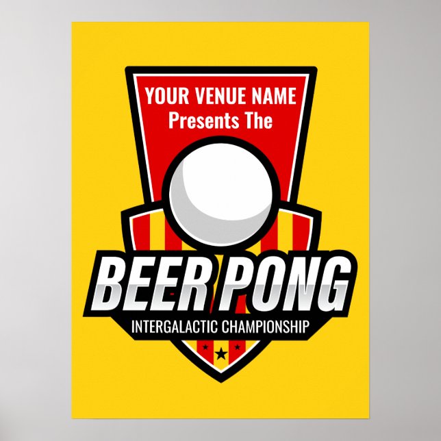 Poster Personalize Este Logo de Beer Pong (Frente)