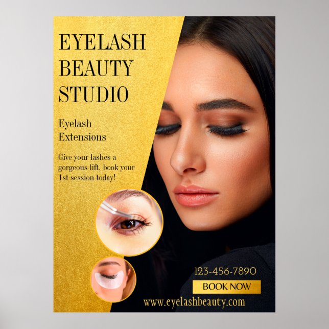 Poster Personalize Eyelash Extensions Studio Extra Grande (Frente)
