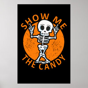 Poster Personalize O Halloween Mostre-Me O Esqueleto Do C