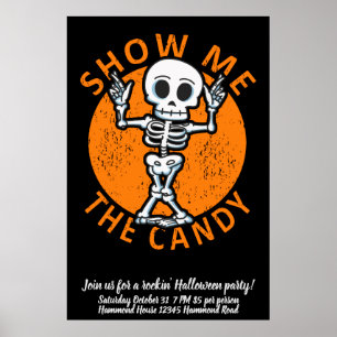 Poster Personalize O Halloween Mostre-Me O Esqueleto Do C