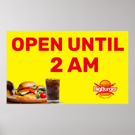 Poster Personalize o logotipo do Burger Restaurant Aberto