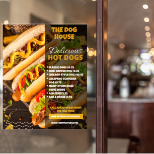 Poster Personalize o restaurante Delicioso Hotdog Frente