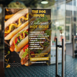 Poster Personalize o restaurante Delicioso Hotdog - Porta