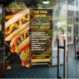 Poster Personalize o restaurante Delicioso Hotdog - Porta