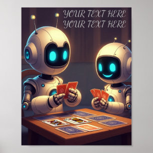 Poster Personalize seu nome Jogo de Cartão Robô com Diver