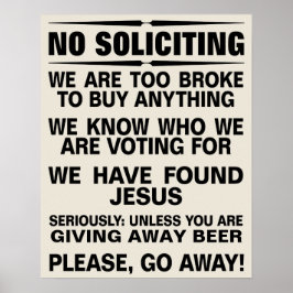 Póster Personalize seu próprio Sinal de não Solicitação