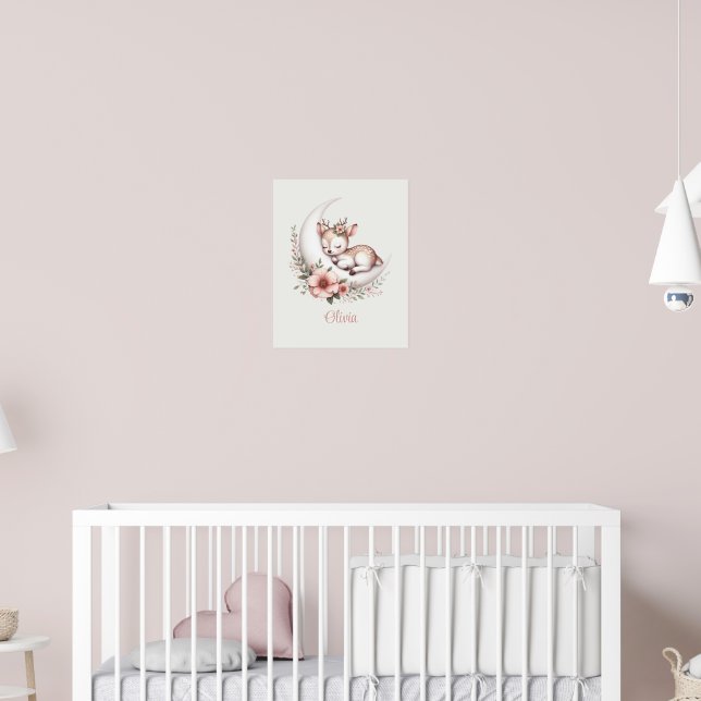 Poster Personalized Baby Girl Deer  (Berçário 2)