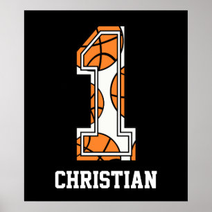 Póster Personalized Basketball Number 1
