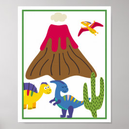 Poster Personalized Dinosaur Kids' Art Print Set