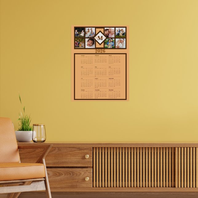Poster Personalized family photos wall Calendar  (Sala de Estar 2)
