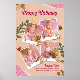 Poster Personalized Happy Birthday Photo Collage Card