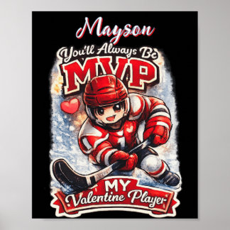 Poster Personalized Hockey MVP My Valentine Player