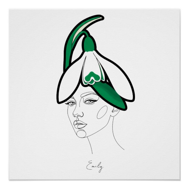 Póster Personalized January Birth Flower Portrait (Frente)