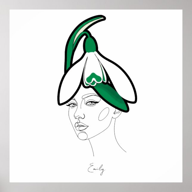 Poster Personalized January Birth Flower Portrait (Frente)