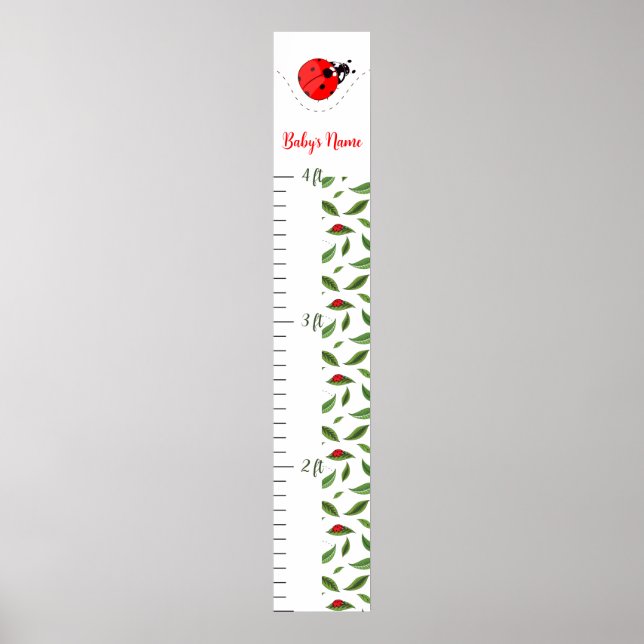Poster Personalized Ladybug Baby Growth Chart (Frente)