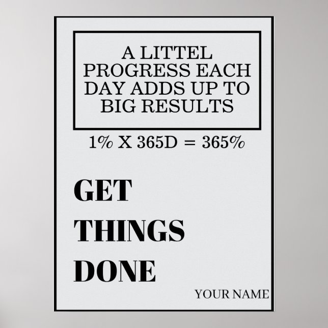 POSTER PERSONALIZED NAME MODERN MINIMAL GET THINGS DONE  (Frente)