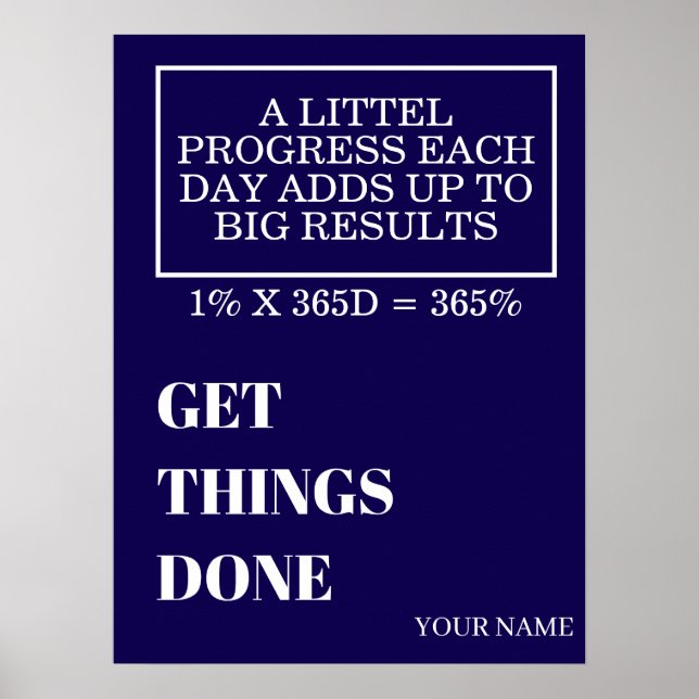 POSTER PERSONALIZED NAME MODERN MINIMAL GET THINGS DONE  (Frente)