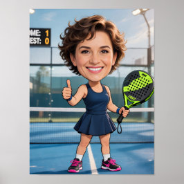 Poster Personalized Paddle/Pickleball Star Caricature Art