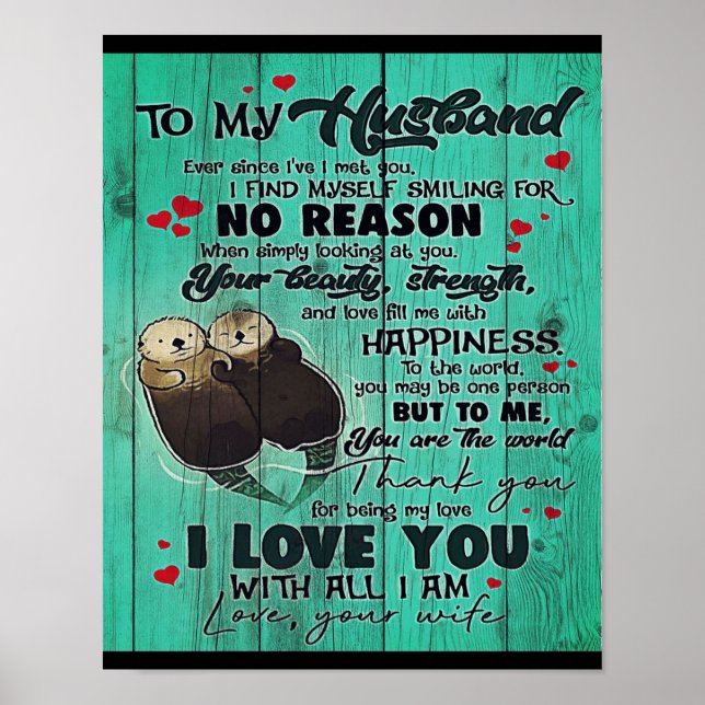 Poster Personalized perfect gift, to my husband letter (Frente)