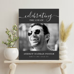 Poster Personalized Photo Memorial Tribute Remembrance<br><div class="desc">Charcoal gray custom photo and message for memorial service.</div>