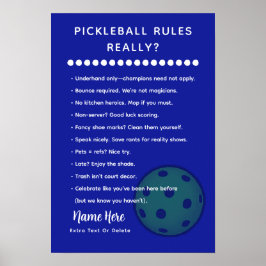 Poster Personalized Pickleball Rules SARASTIC EDITION
