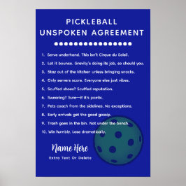 Poster Personalized Pickleball Rules UNSPOKEN