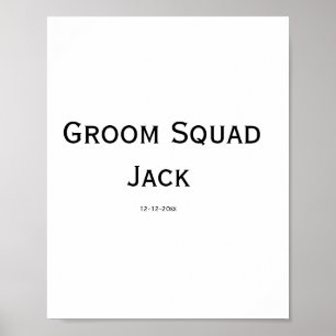 Poster personalized simple monogram add your name wedding