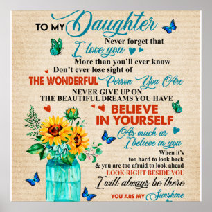 Poster Personalized To My Daughter Love From Mom Butterfl