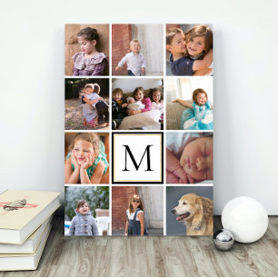Poster Personalized twelve photo collage and monogram