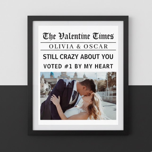 Poster Personalized Valentine Newspaper Photo (Criador carregado)
