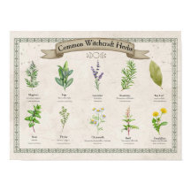 Personalized Vintage Botanical Herb Chart 