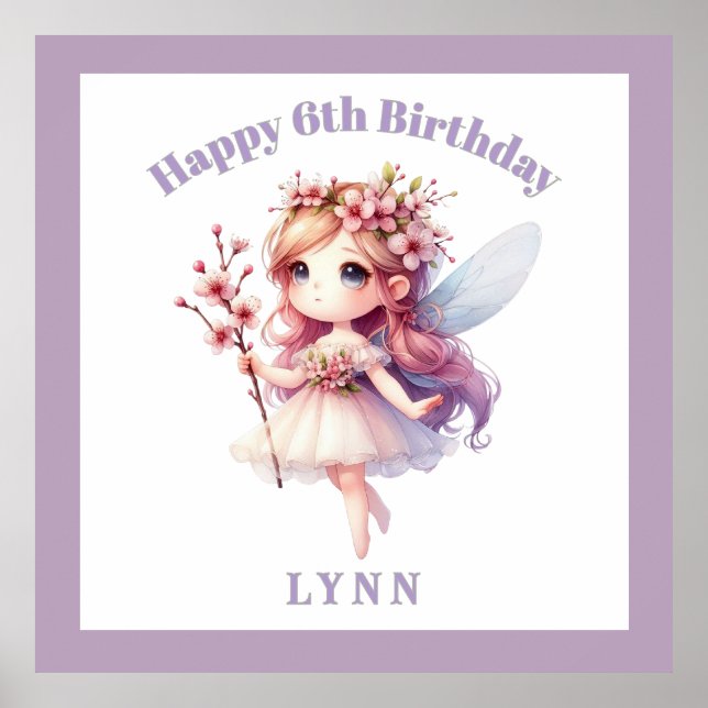 Poster Personalized Whimsical Floral Fairy  (Frente)