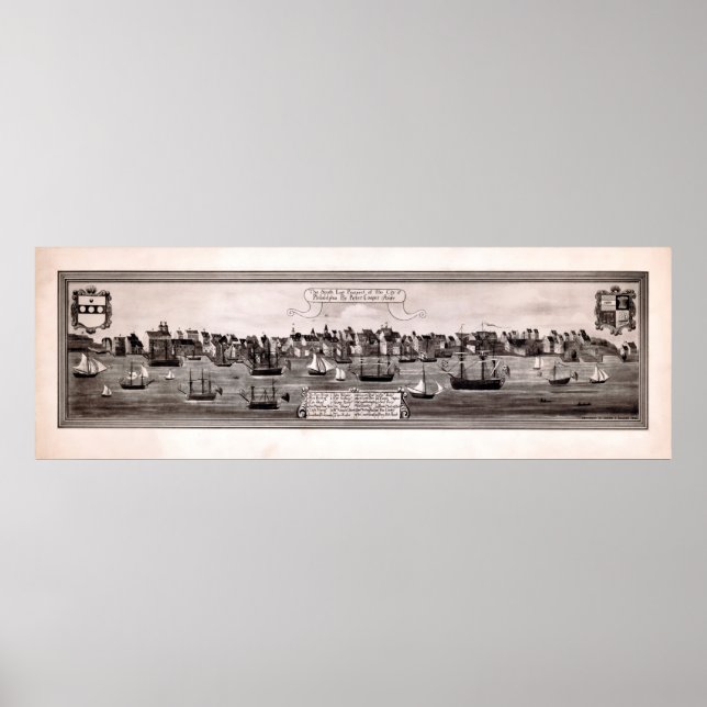 Poster Perspectiva do Sudeste da Cidade de Filadélfia (Frente)