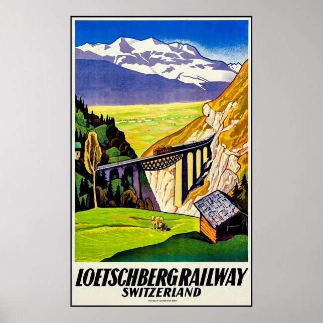Poster Perspectiva paisagística da linha ferroviária Loet (Frente)