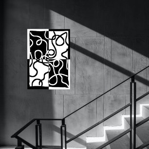 Poster Persuasão linear II: Abstrato preto e branco