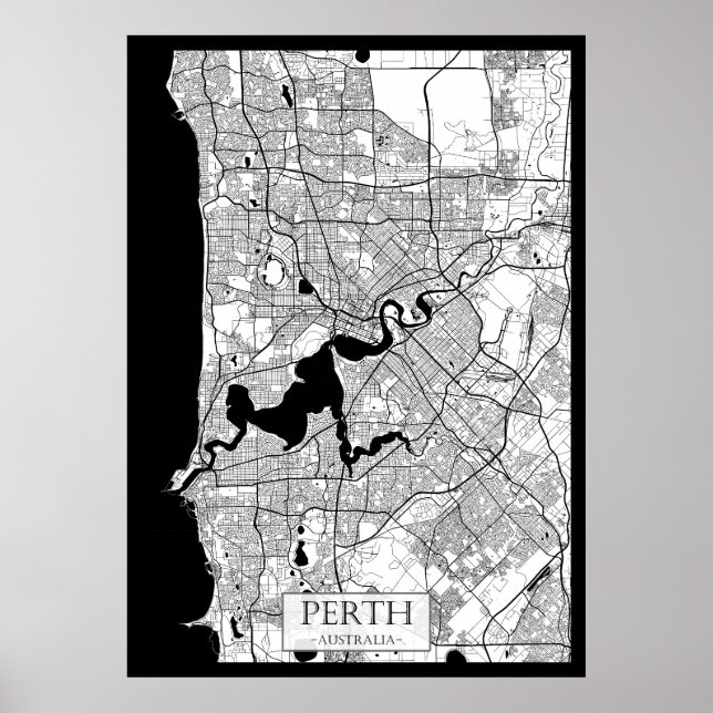 Poster Perth Australia Map (Frente)