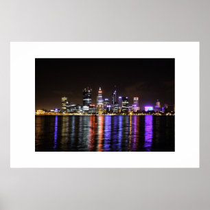 Poster Perth CBD em a noite